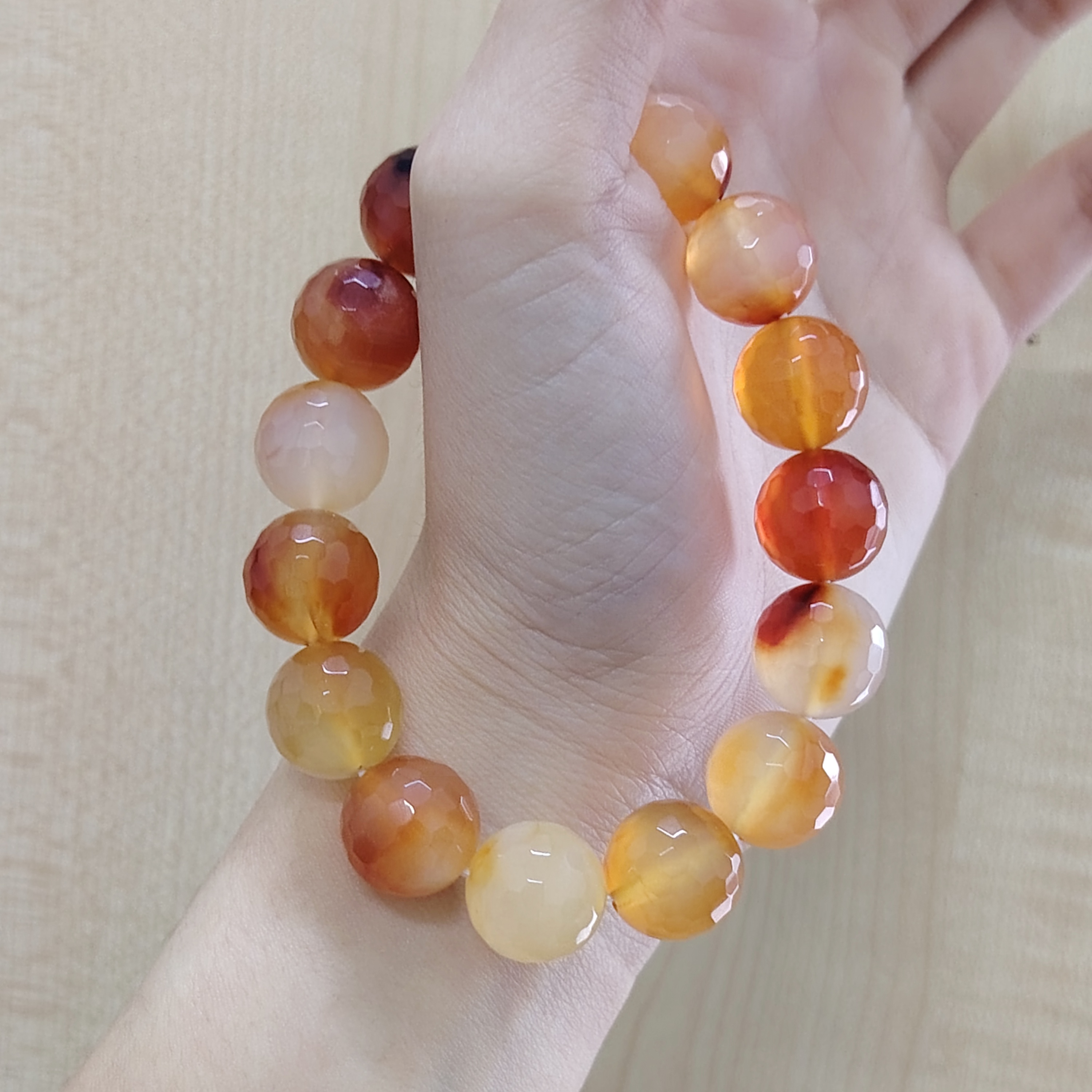 Orange Agate Cutting Bracelet