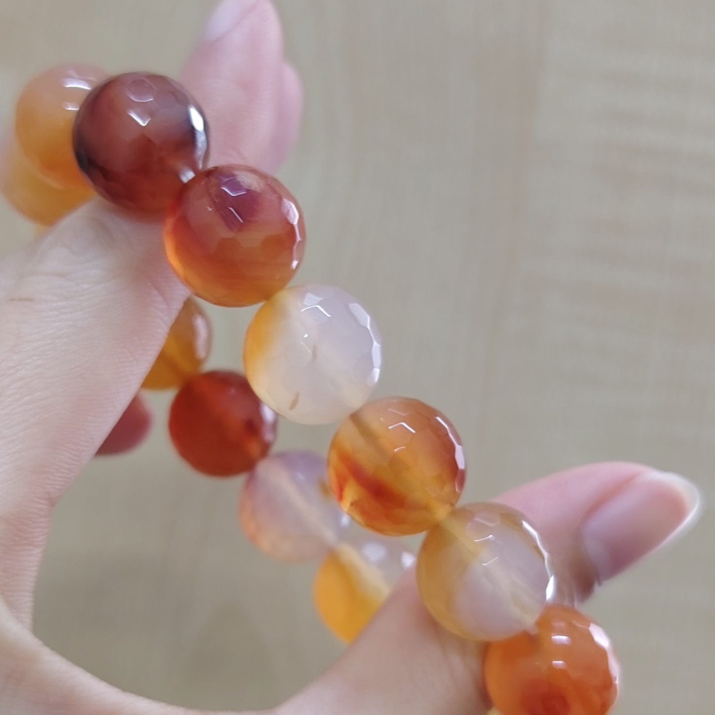 Orange Agate Cutting Bracelet