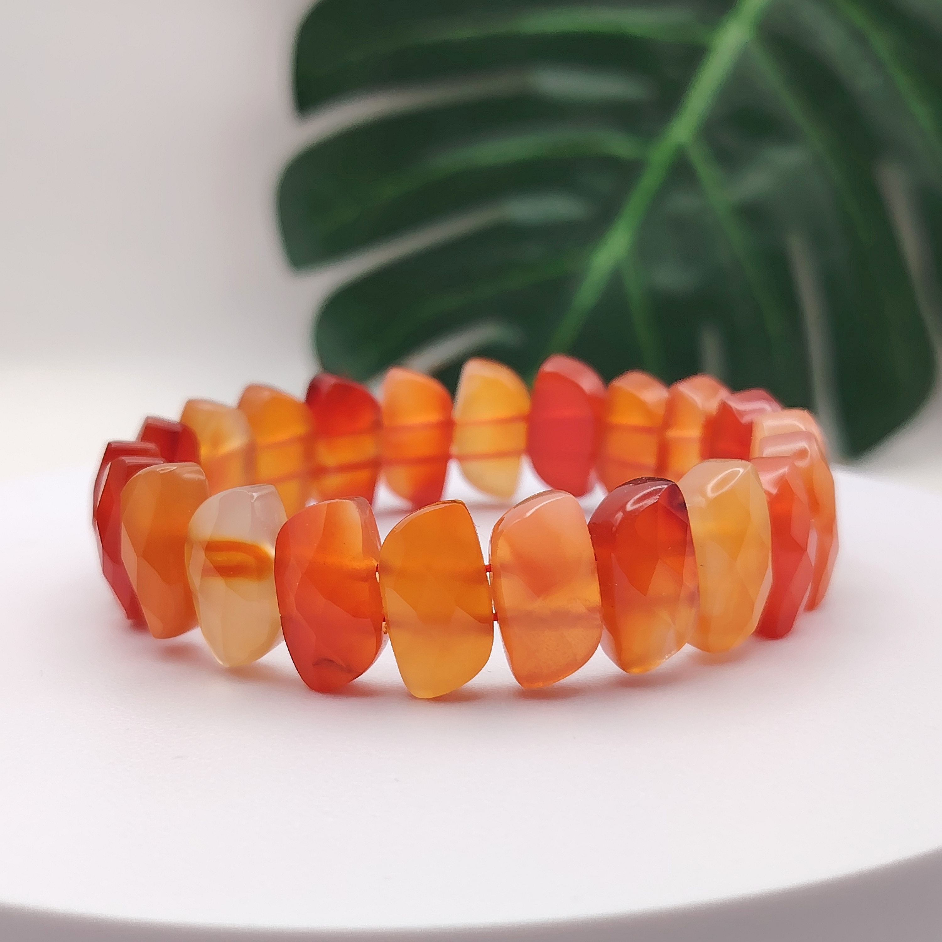 Orange Agate Flat Bracelet