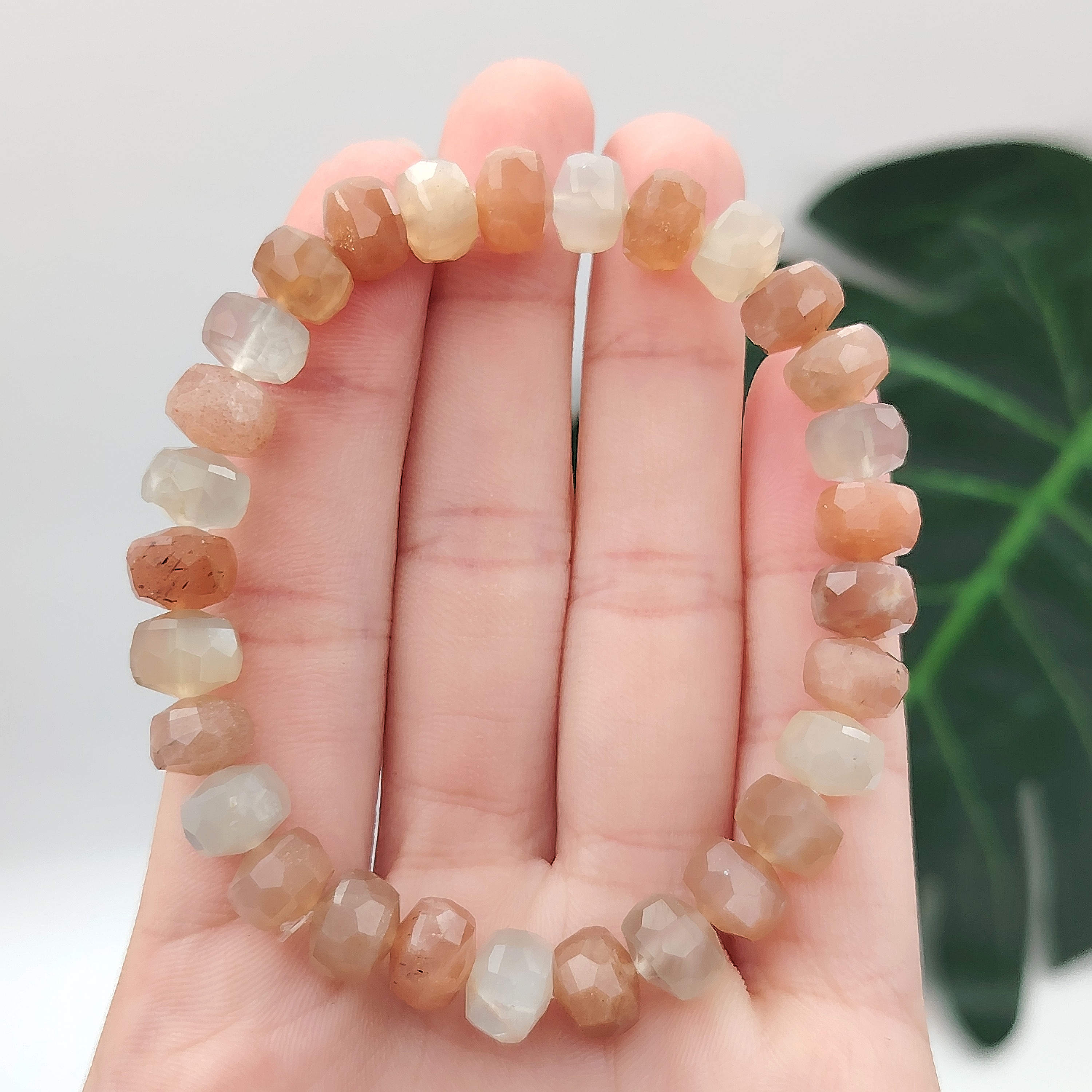 Multi Colour Moonstone Stacked Cutting Bracelet
