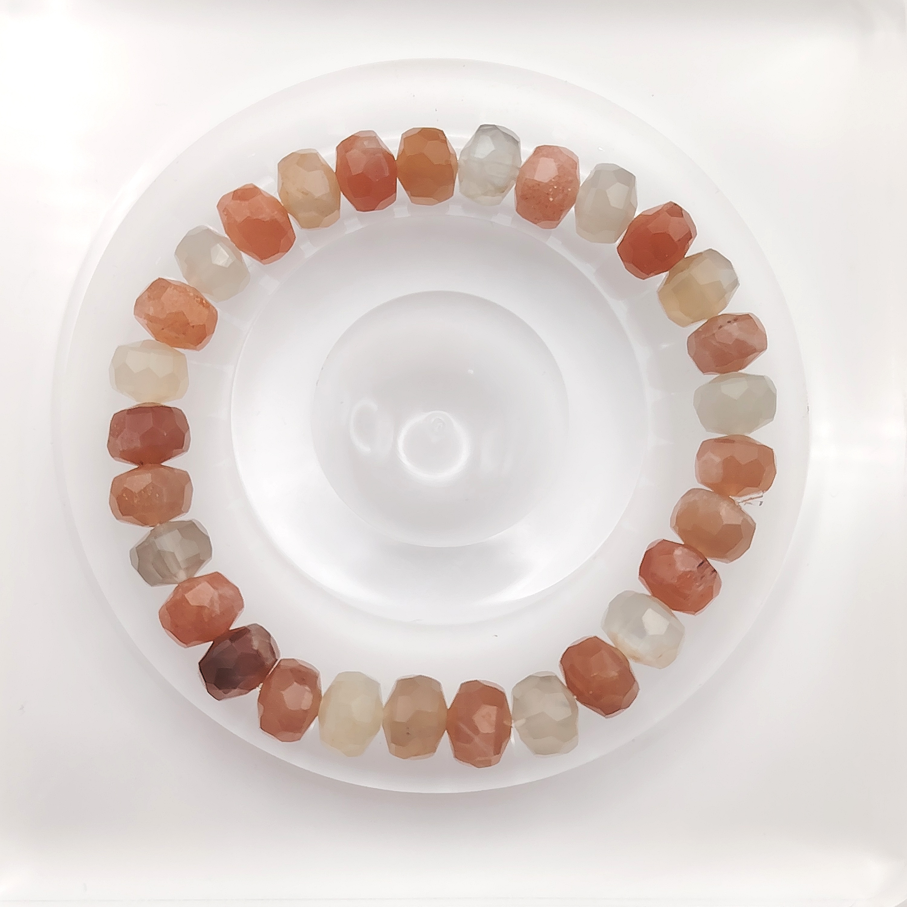 Multi Colour Moonstone Stacked Cutting Bracelet