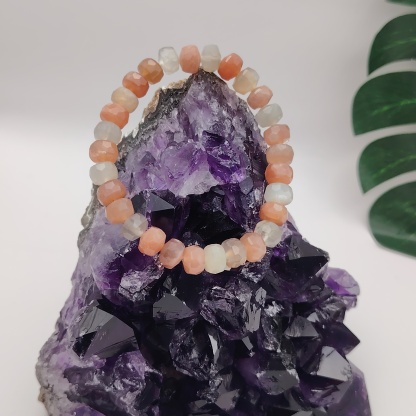 Multi Colour Moonstone Stacked Cutting Bracelet