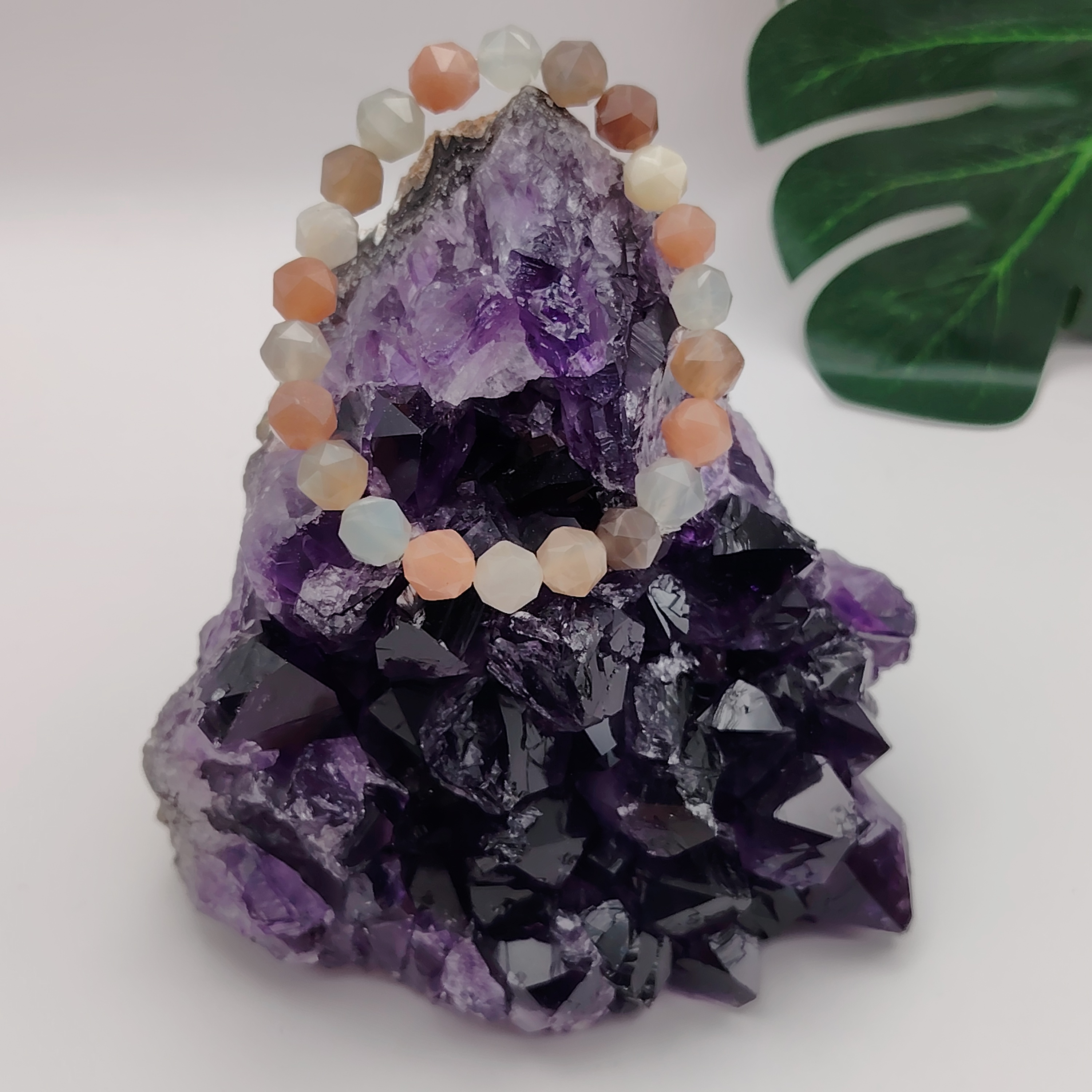 Mixed Moonstone Cutting Bracelet