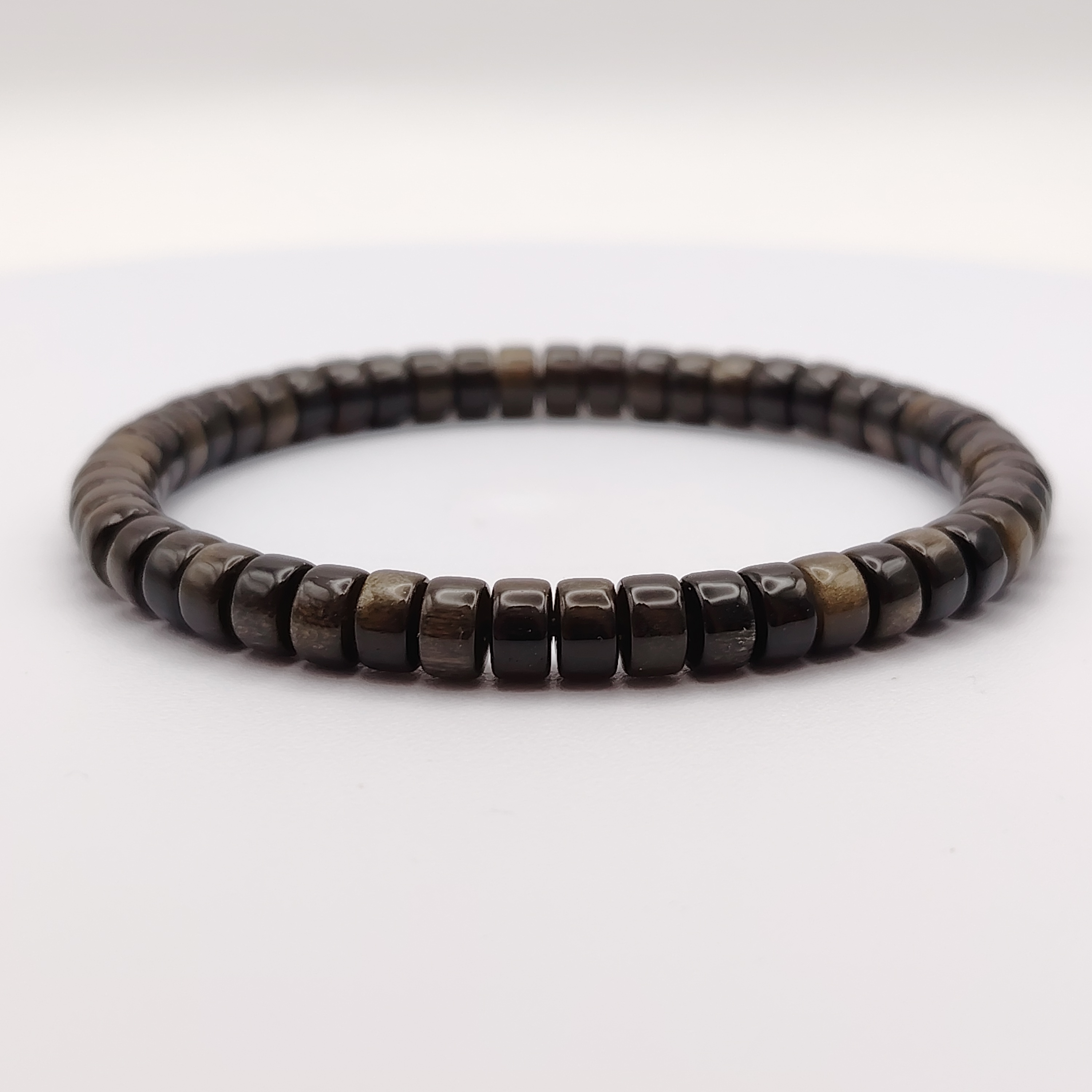 High Grade Obsidian Drum Bracelet