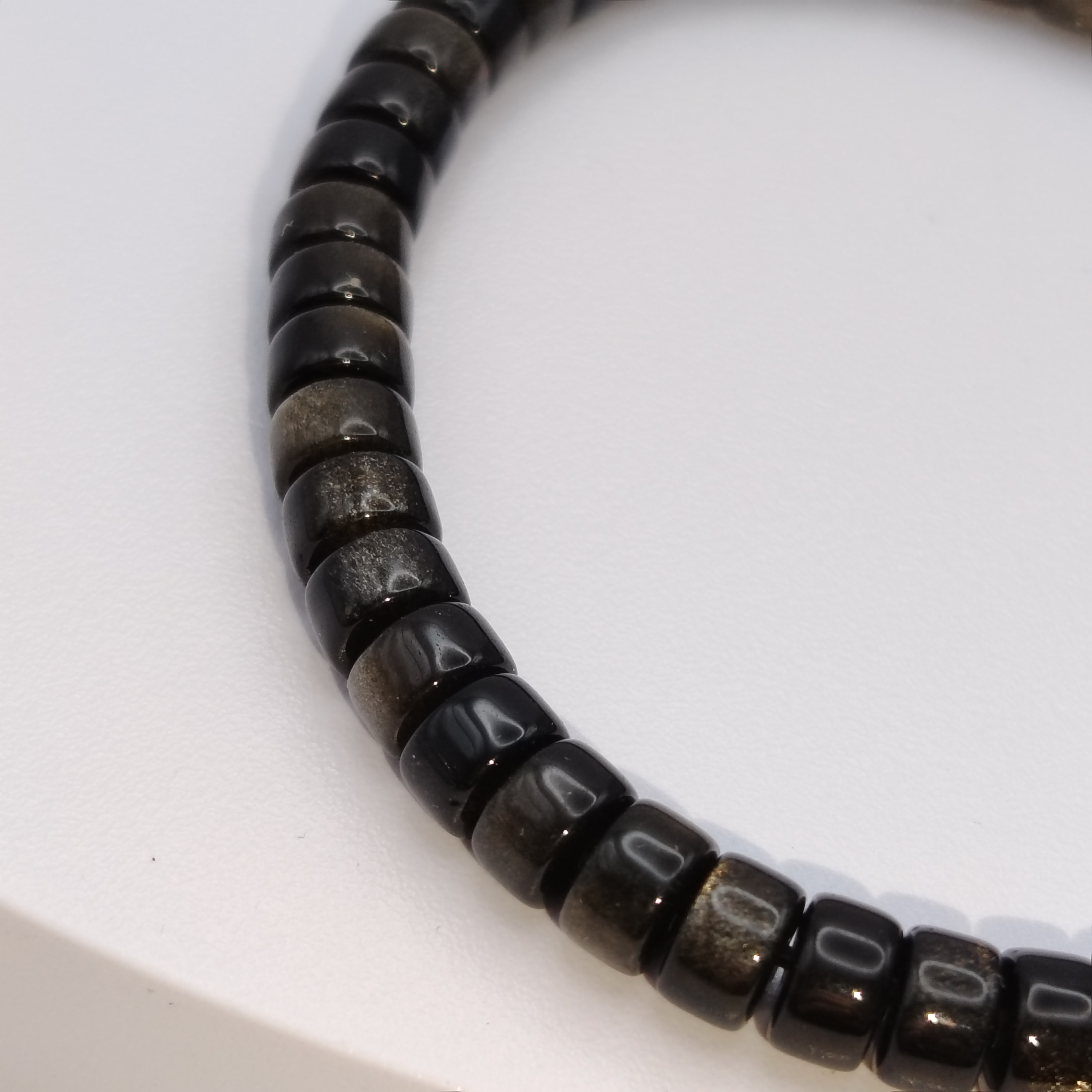 High Grade Obsidian Drum Bracelet