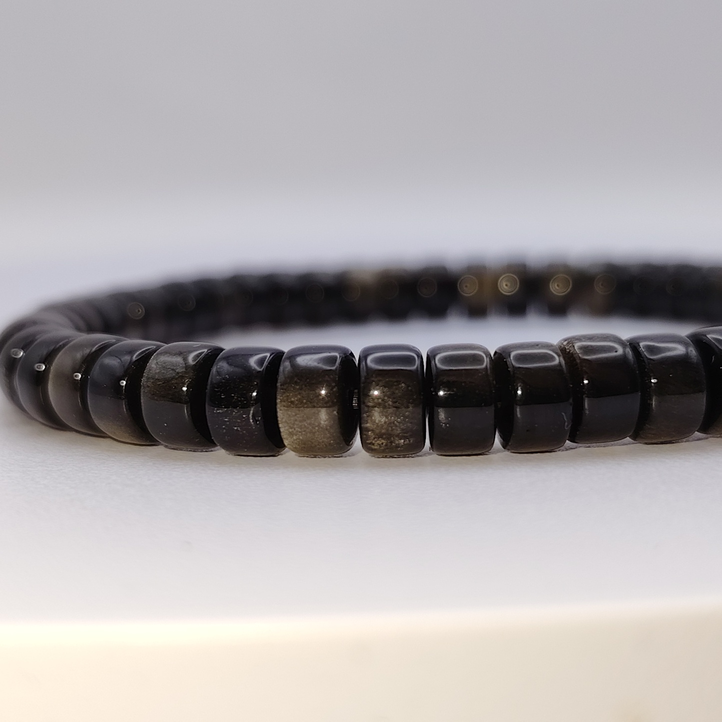 High Grade Obsidian Drum Bracelet