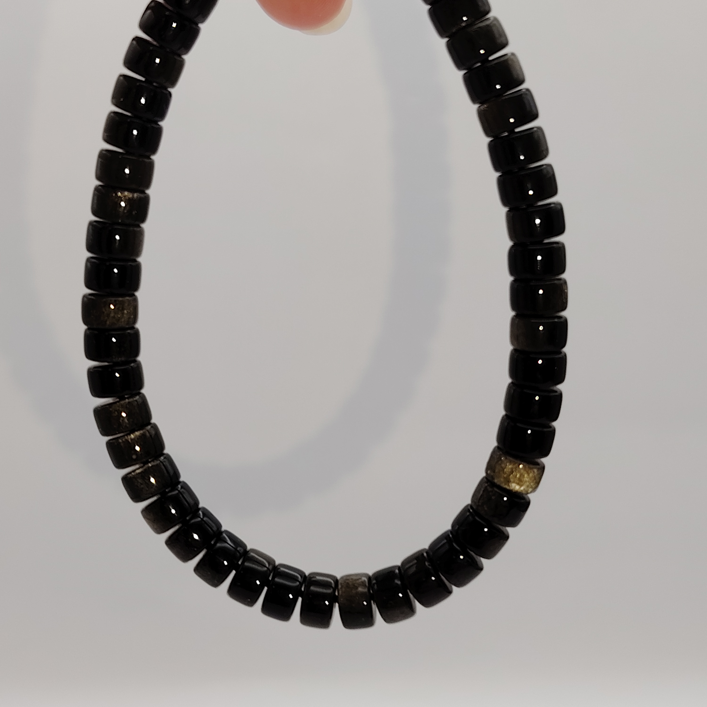High Grade Obsidian Drum Bracelet