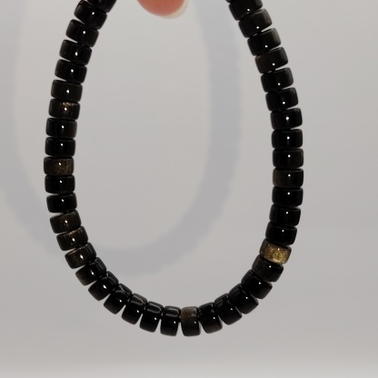 High Grade Obsidian Drum Bracelet