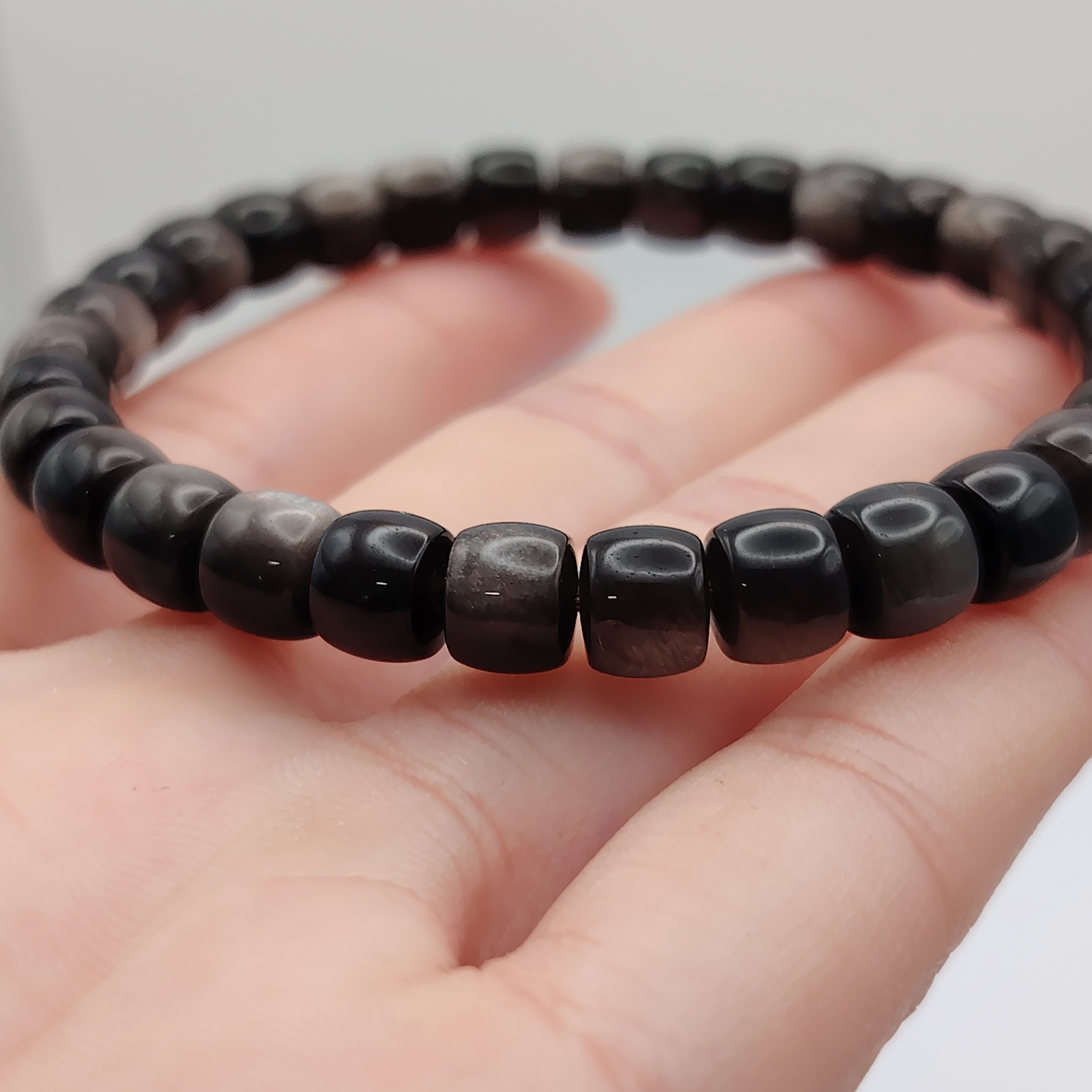 High Grade Silver Obsidian Drum Obsidian