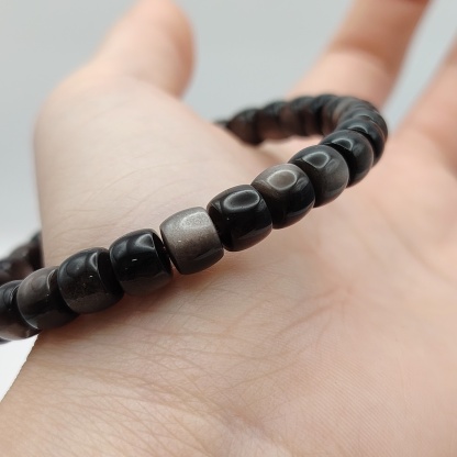 High Grade Silver Obsidian Drum Obsidian