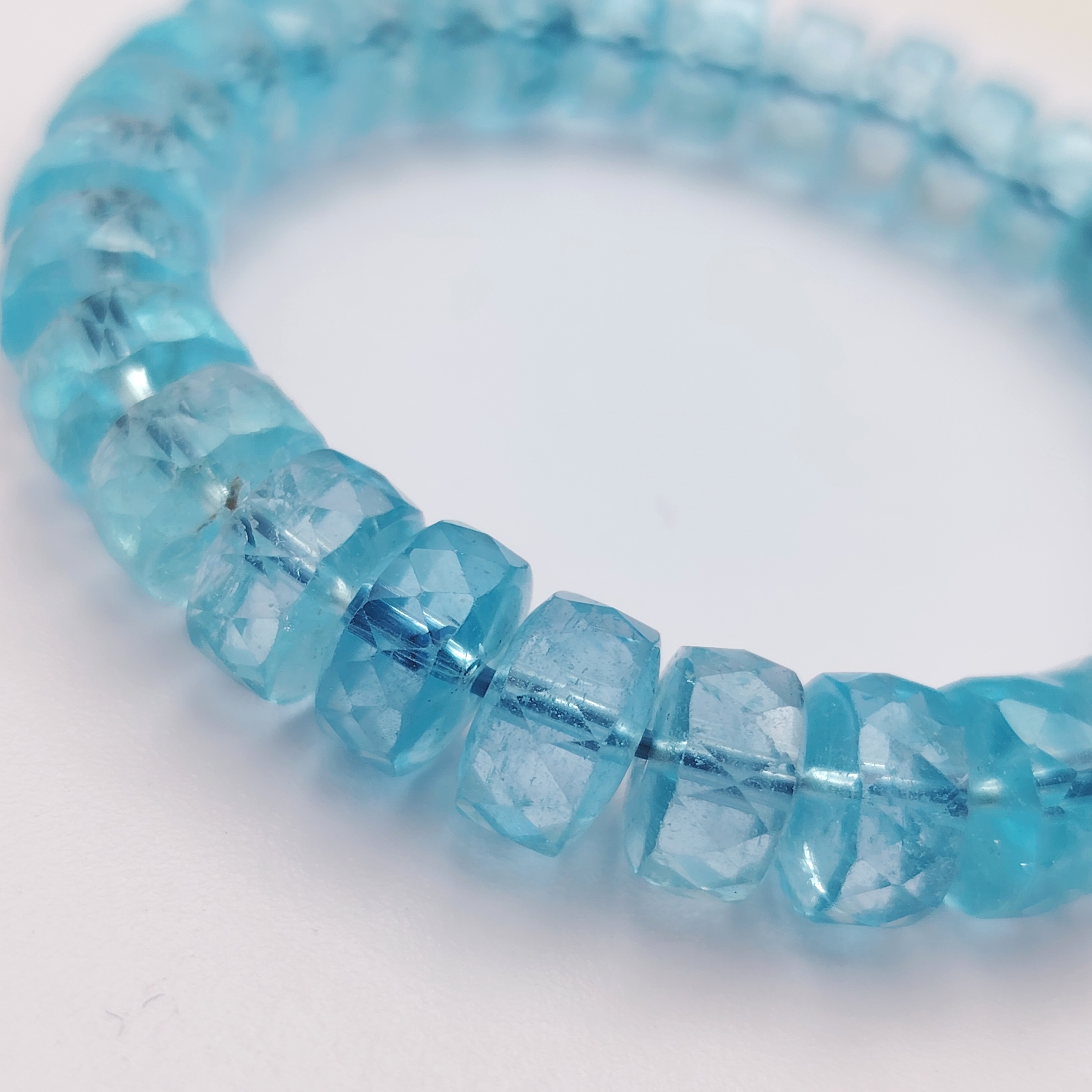 Superior Blue Toppaz Stacked Bead Cutting Bracelet 