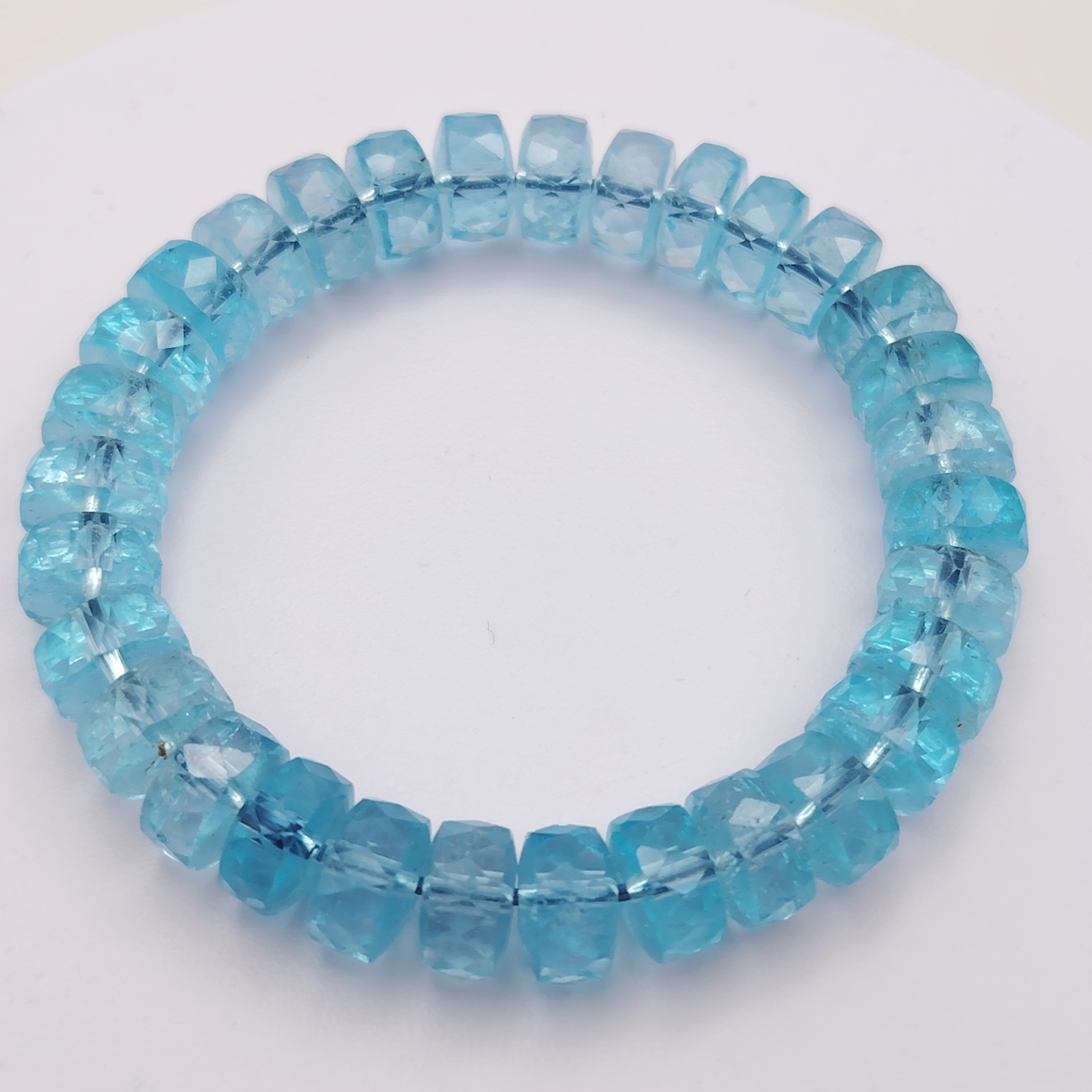 Superior Blue Toppaz Stacked Bead Cutting Bracelet 