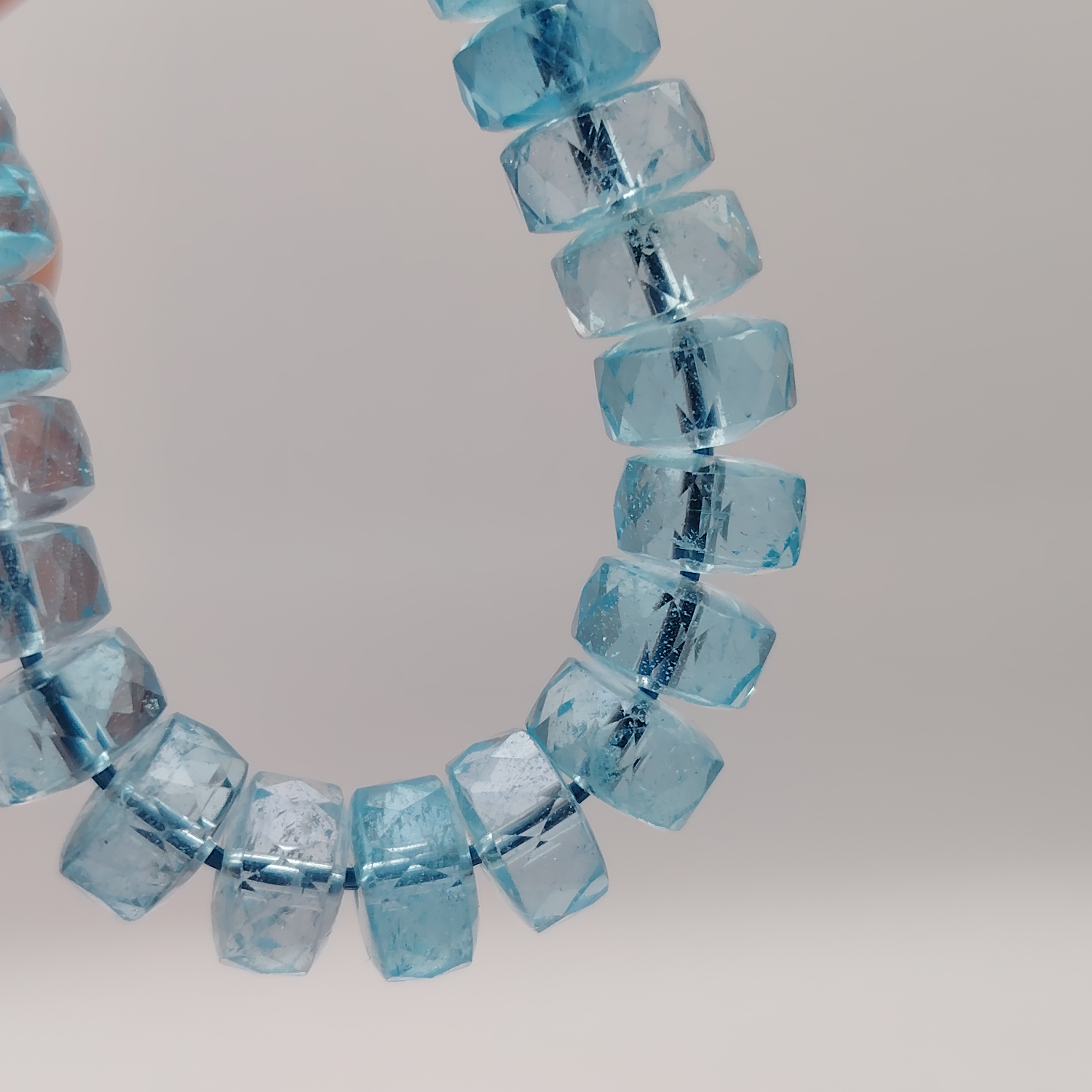 Superior Blue Toppaz Stacked Bead Cutting Bracelet 