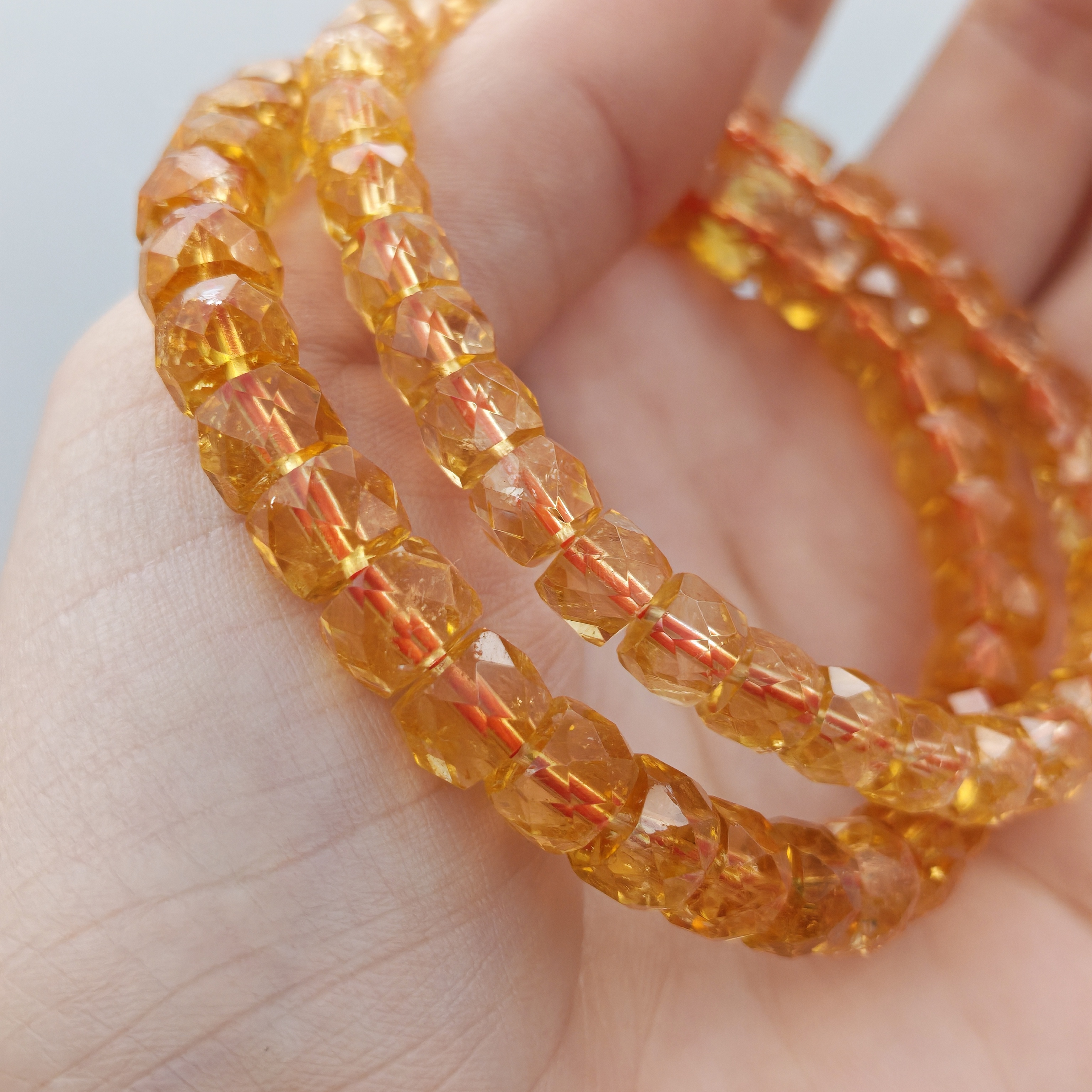 Citrine Stacked Bead Cutting Bracelet 