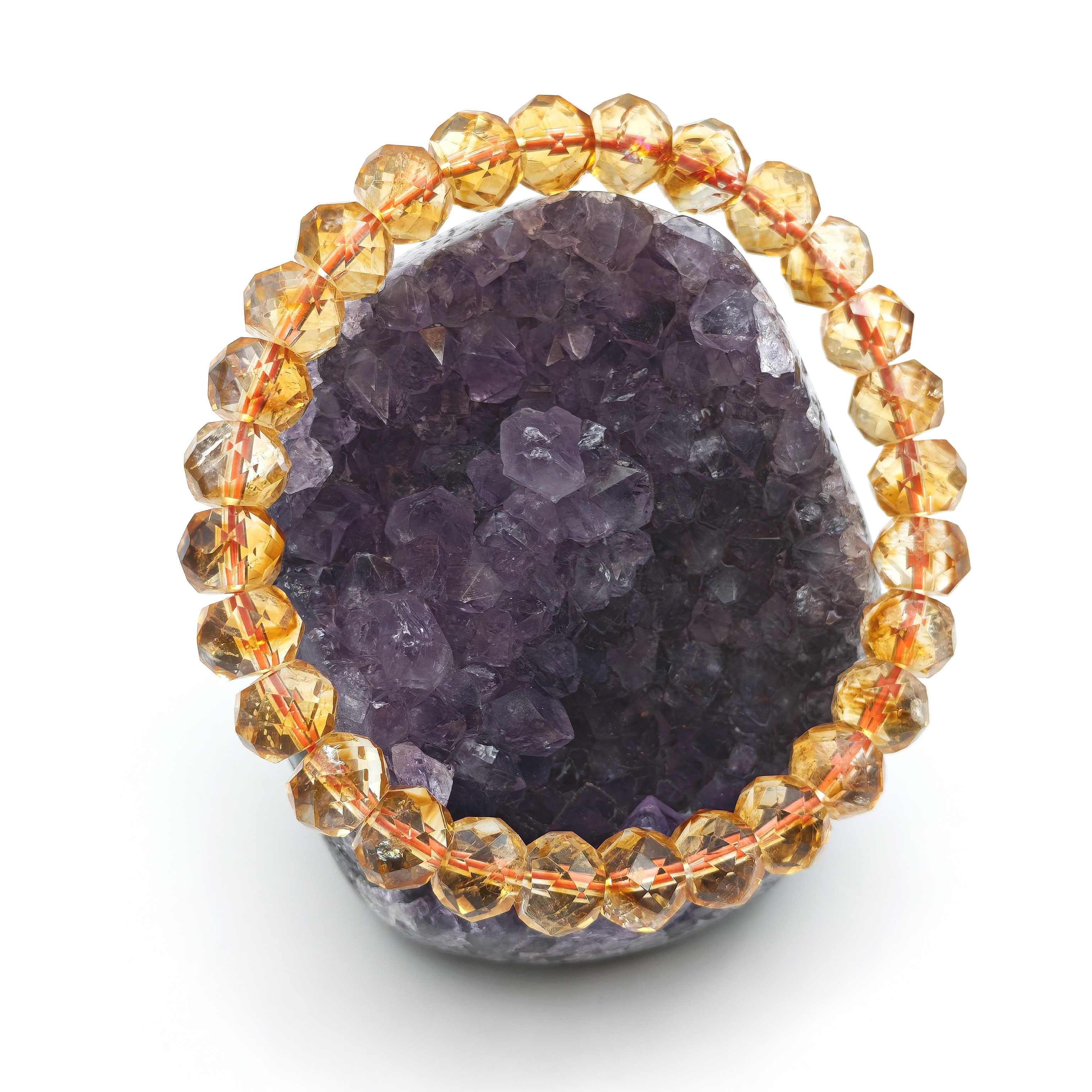 Citrine Stacked Bead Cutting Bracelet 