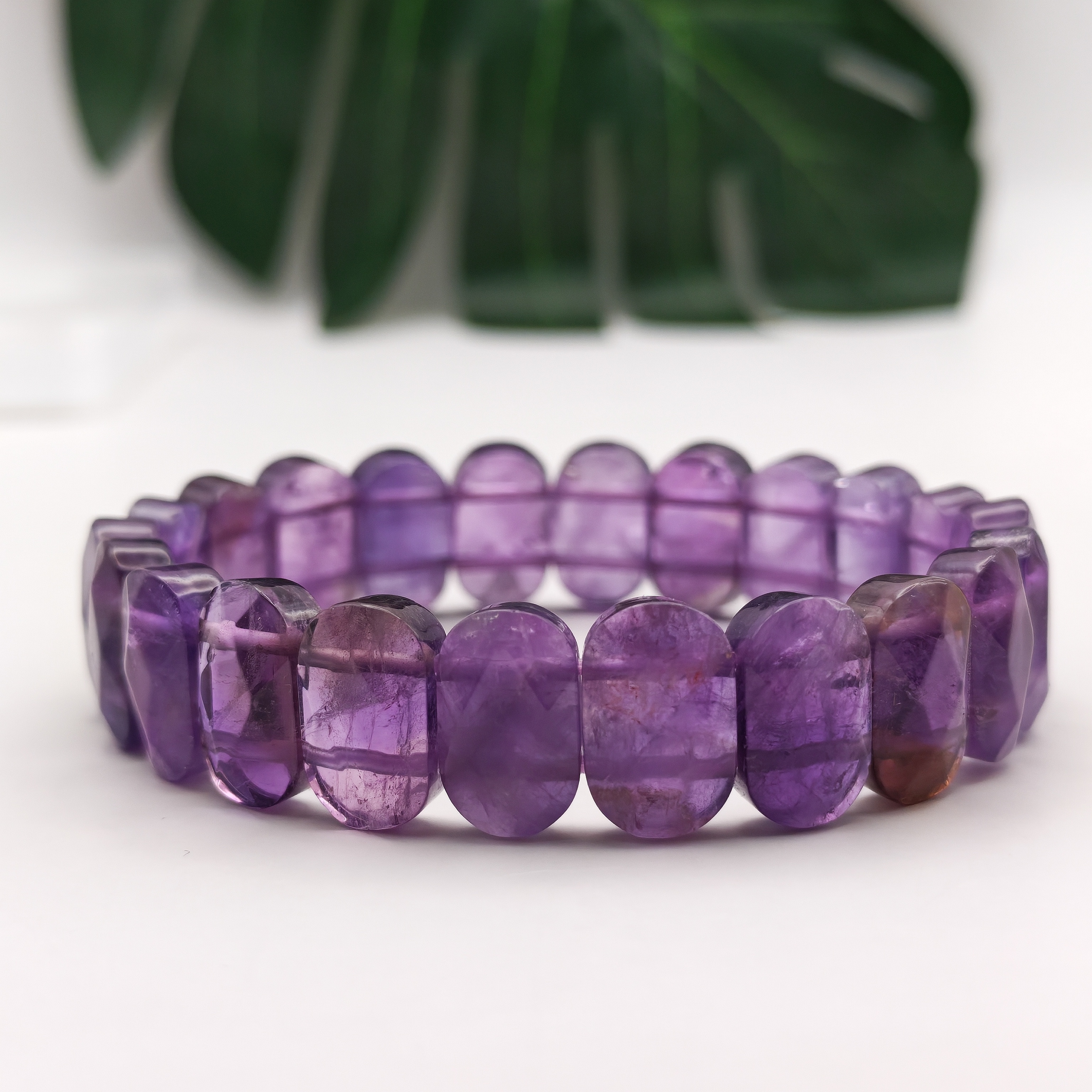 Amethyst Rice Shape Cutting Bracelet