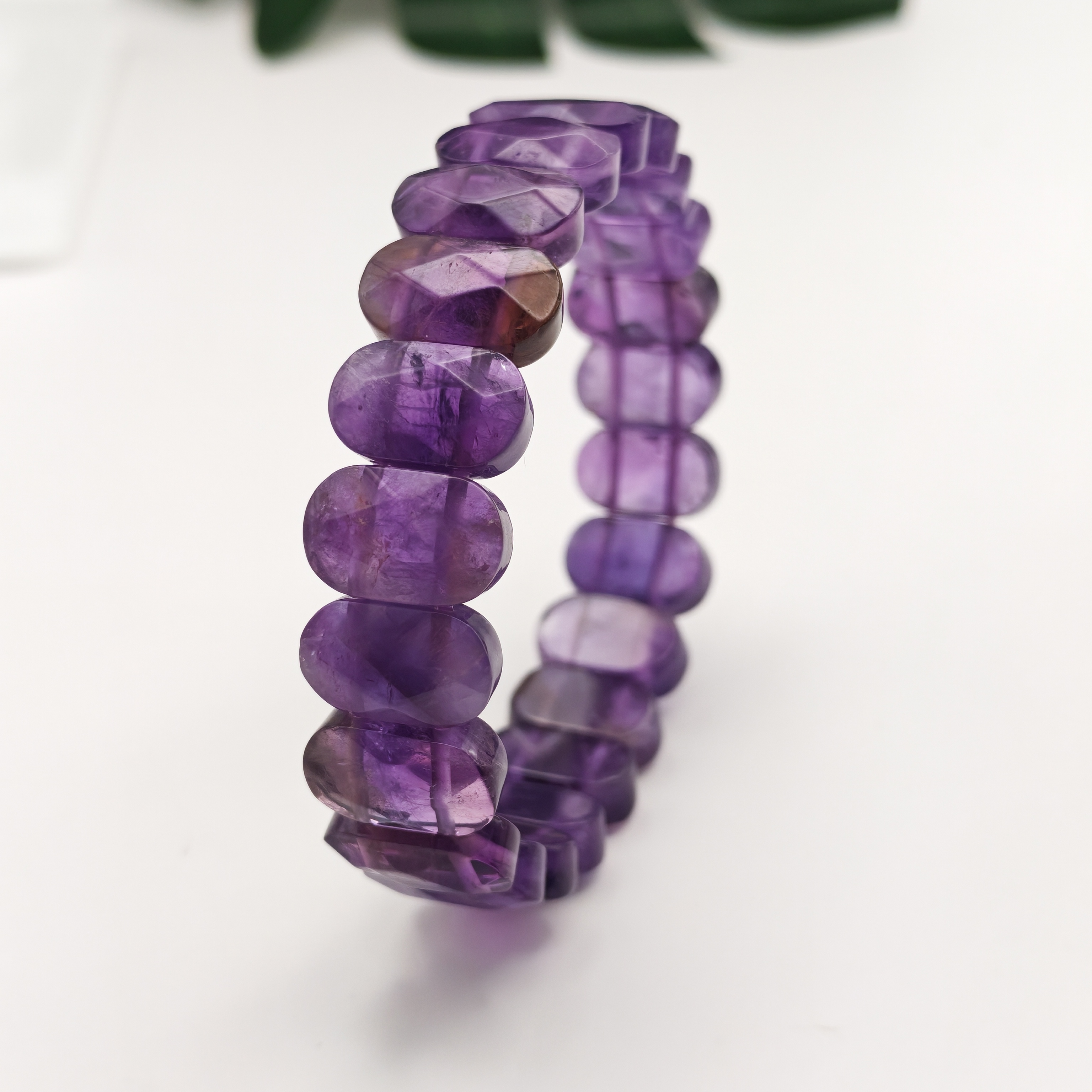 Amethyst Rice Shape Cutting Bracelet