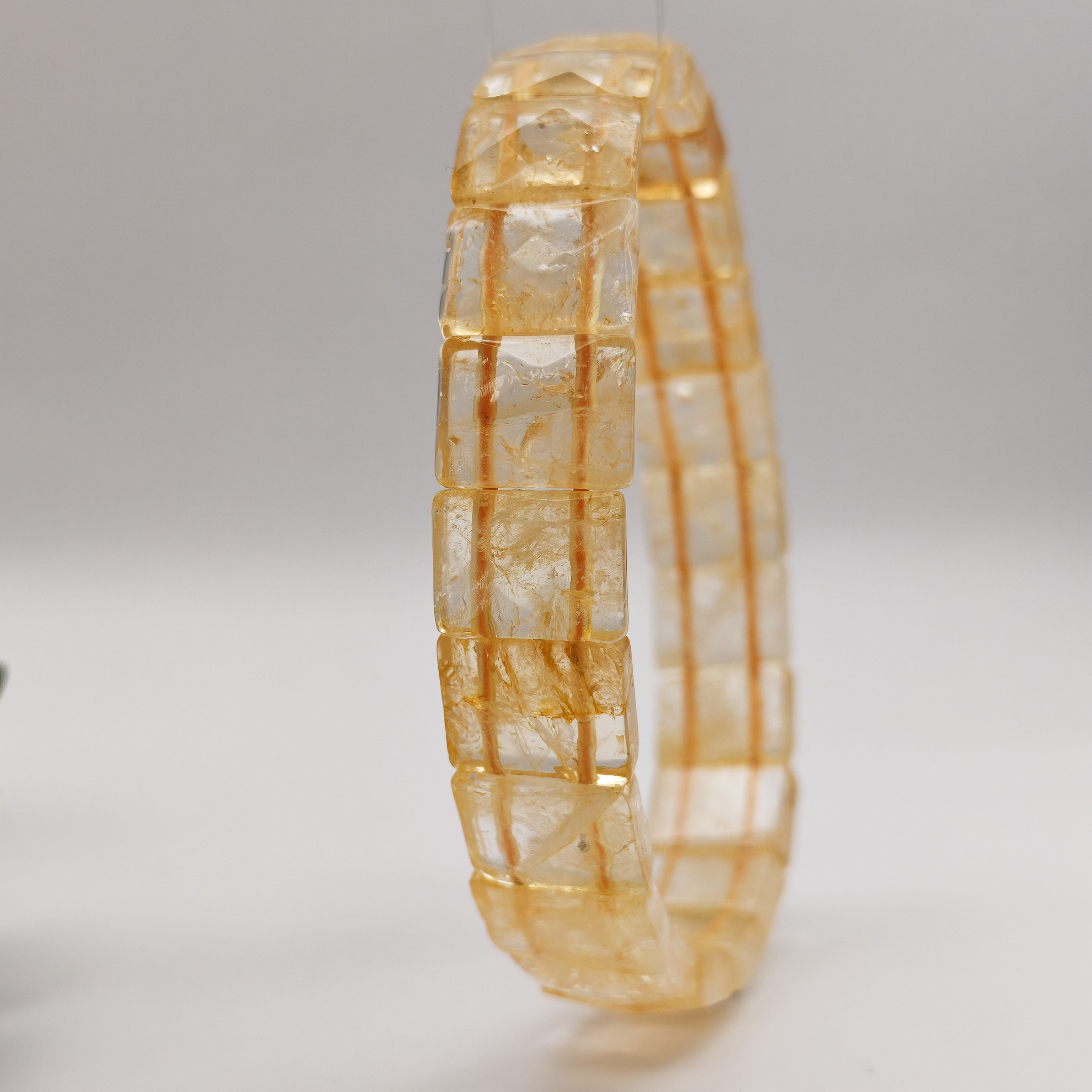 Citrine Rectangle Cutting Flat Bracelet