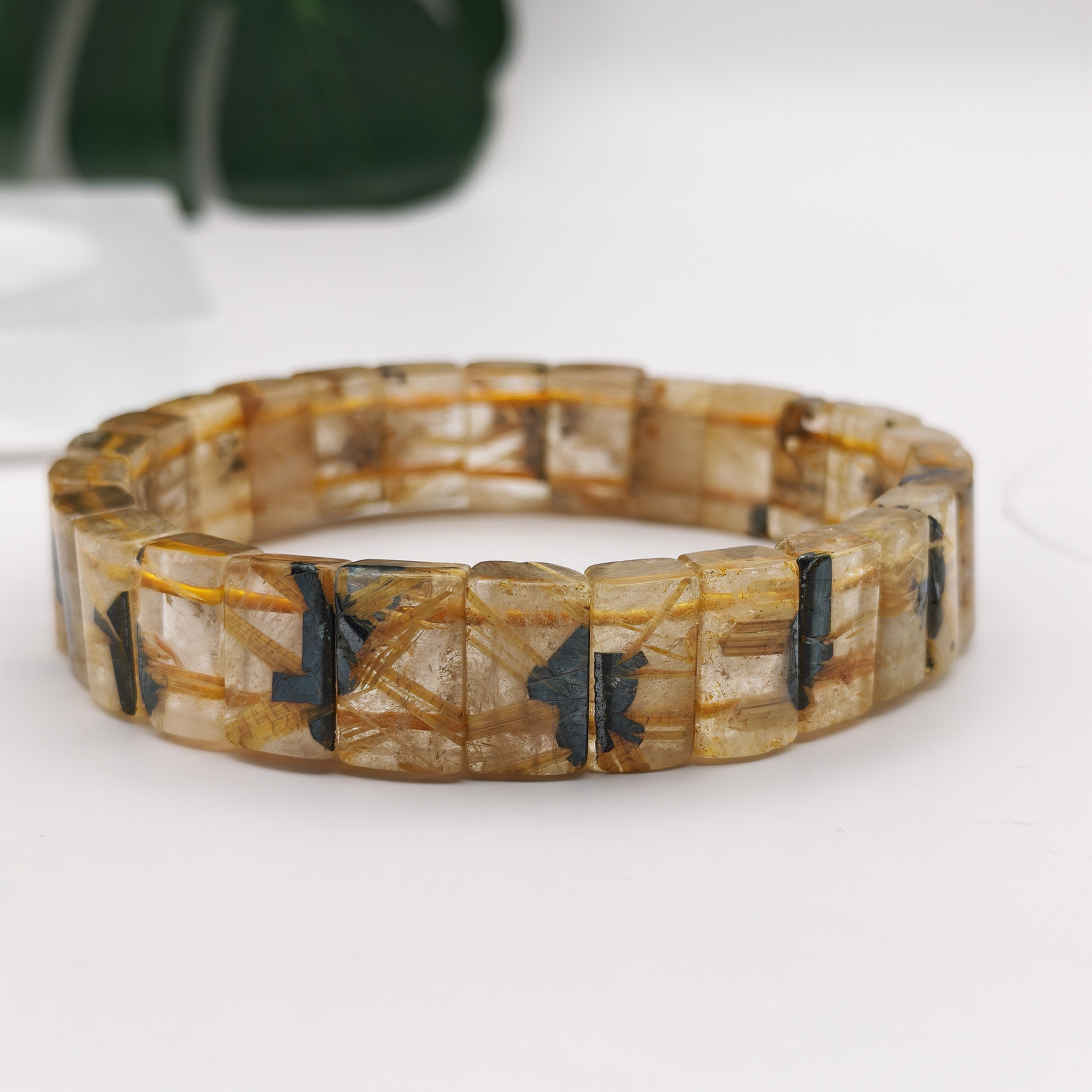 Flower Rutile Flat Bracelet