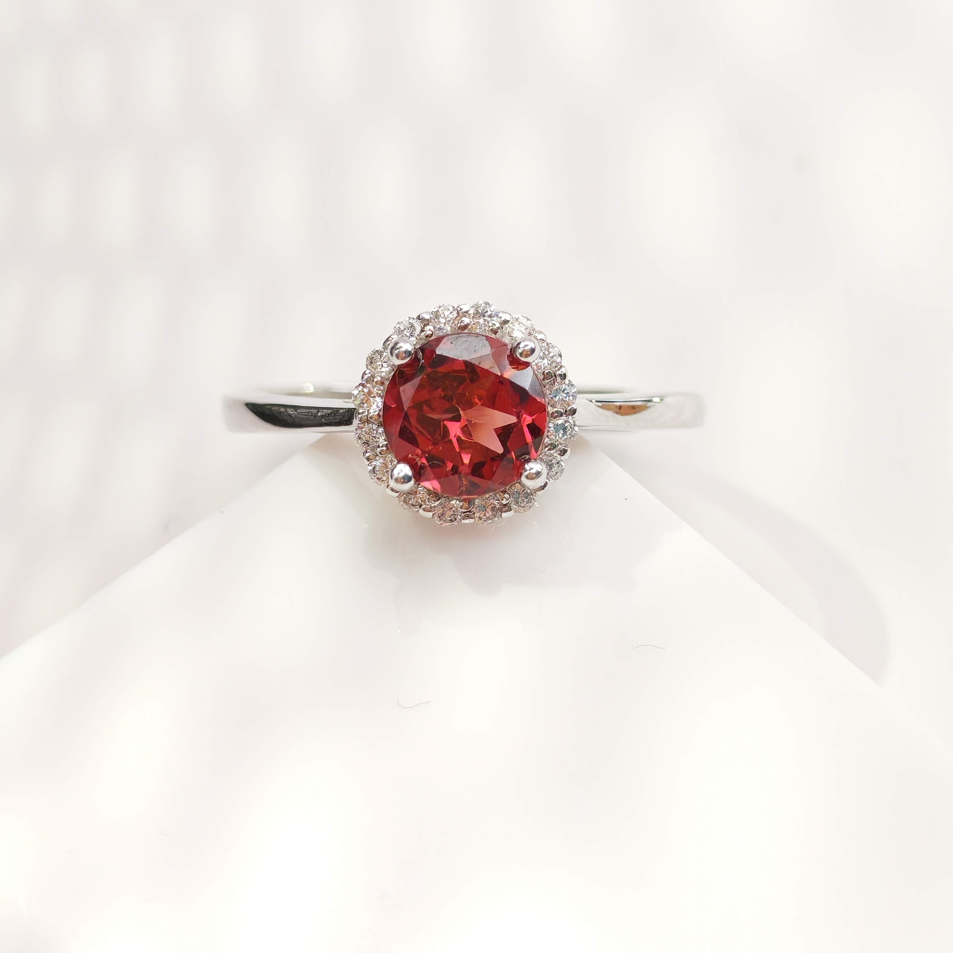 Red Garnet Ring Free Size
