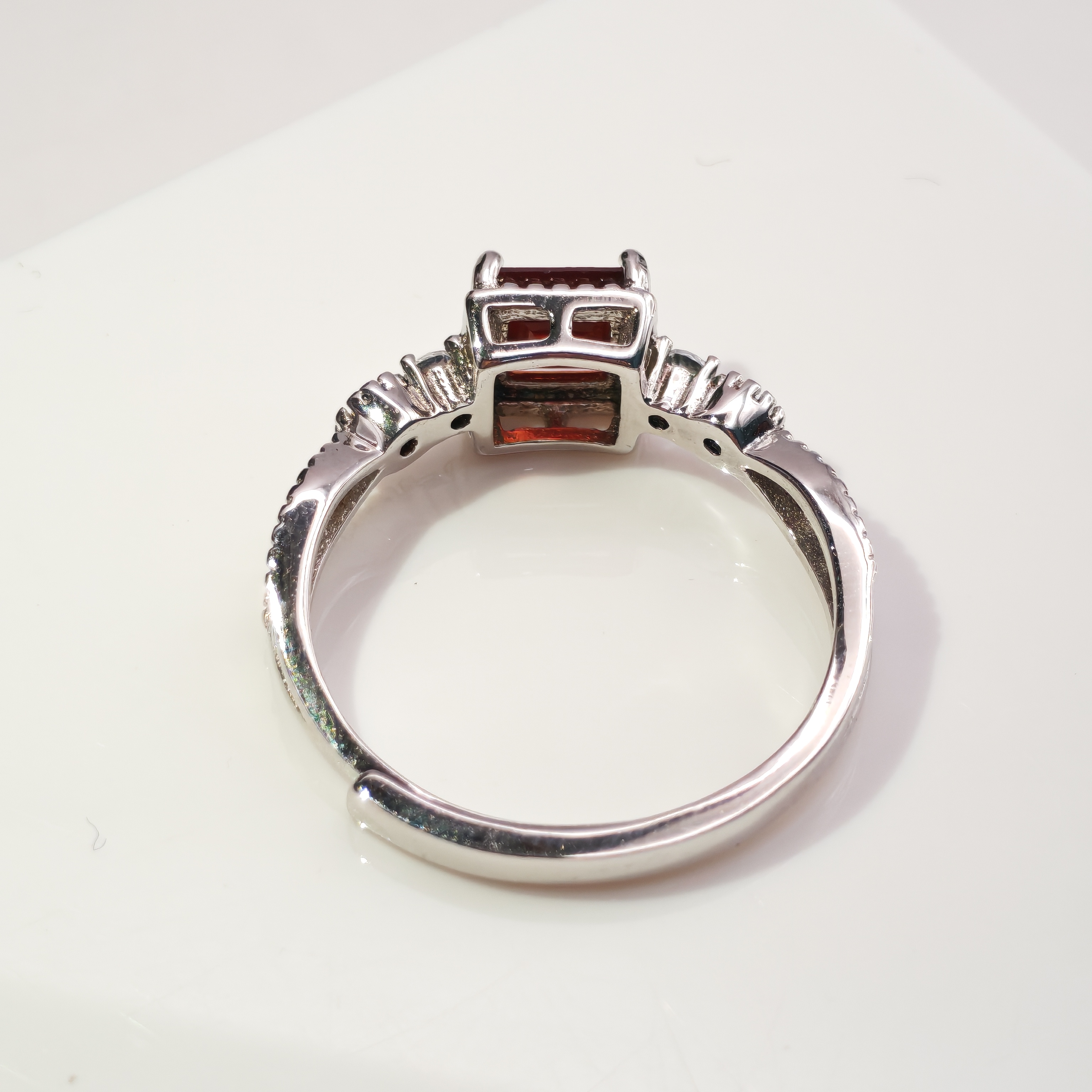 Red Garnet Ring Free Size