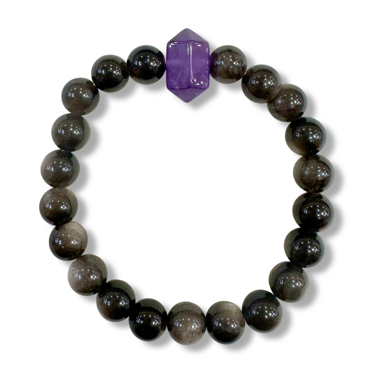 Silver Obsidian Bracelet (With Design Option)