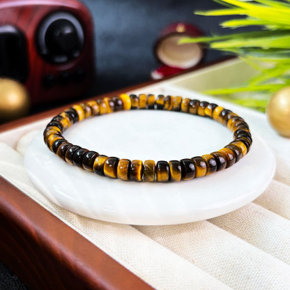 26 Oct - Yellow Tiger Eye Stacked Bead Bracelet