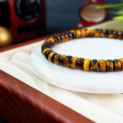 26 Oct - Yellow Tiger Eye Stacked Bead Bracelet