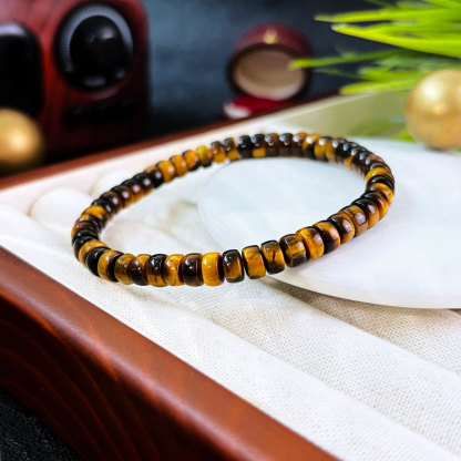 26 Oct - Yellow Tiger Eye Stacked Bead Bracelet