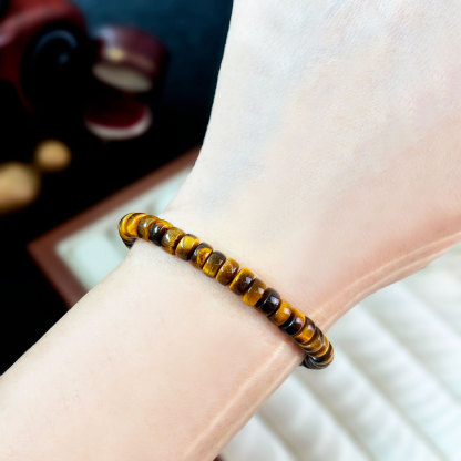 26 Oct - Yellow Tiger Eye Stacked Bead Bracelet