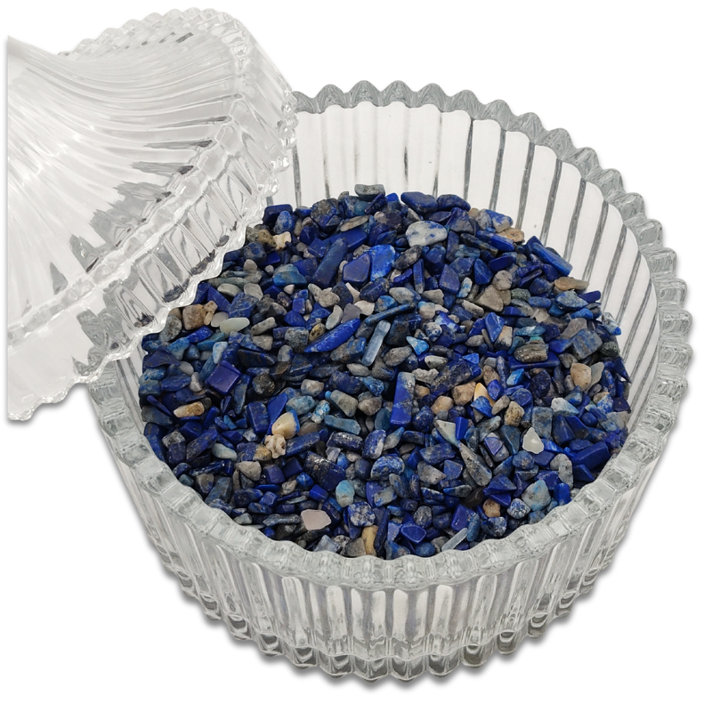 Crystal Canister + Lapis Lazuli Crystal Chips