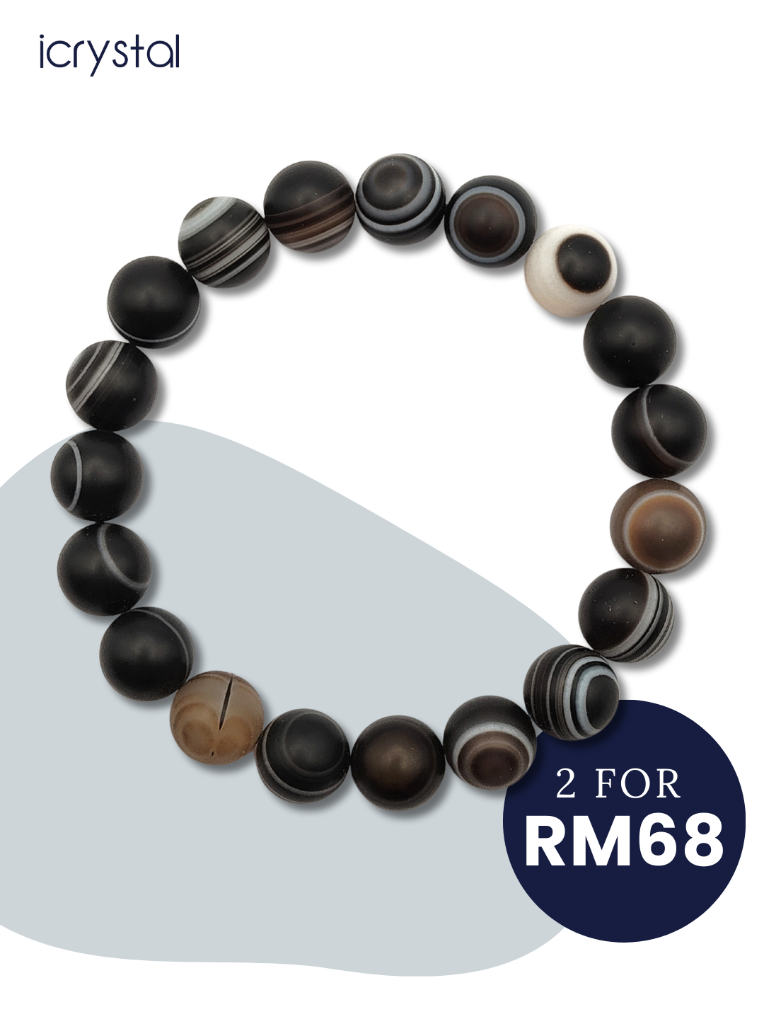 Agate Eyes Matting Bracelet