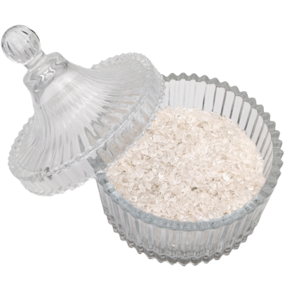 Crystal Canister + Clear Quartz Crystal Chips