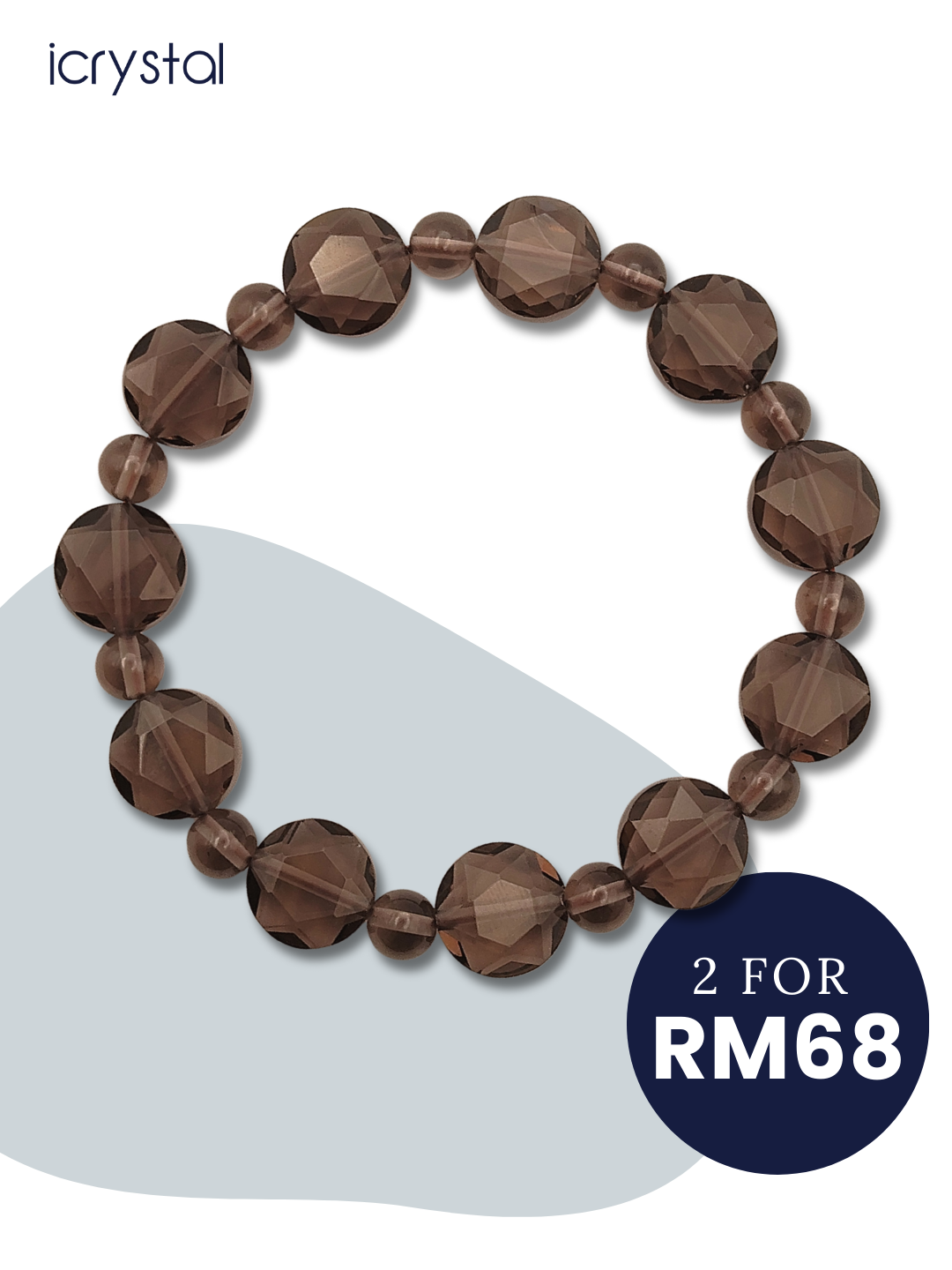 Iced Obsidian David Star Bracelet