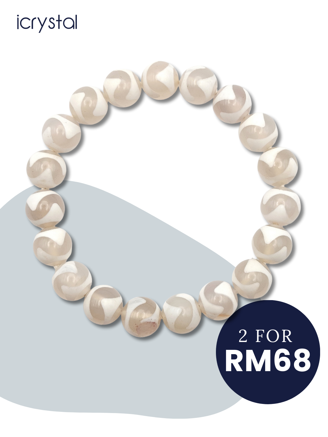 White Agate Tiger Tooth Bracelet