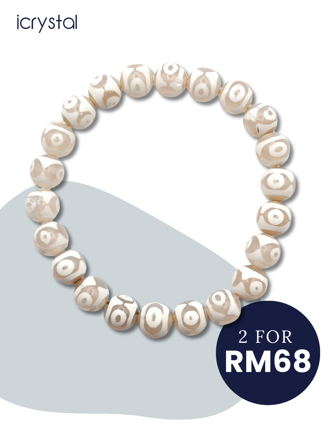 White Agate Three Eyed Bracelet
