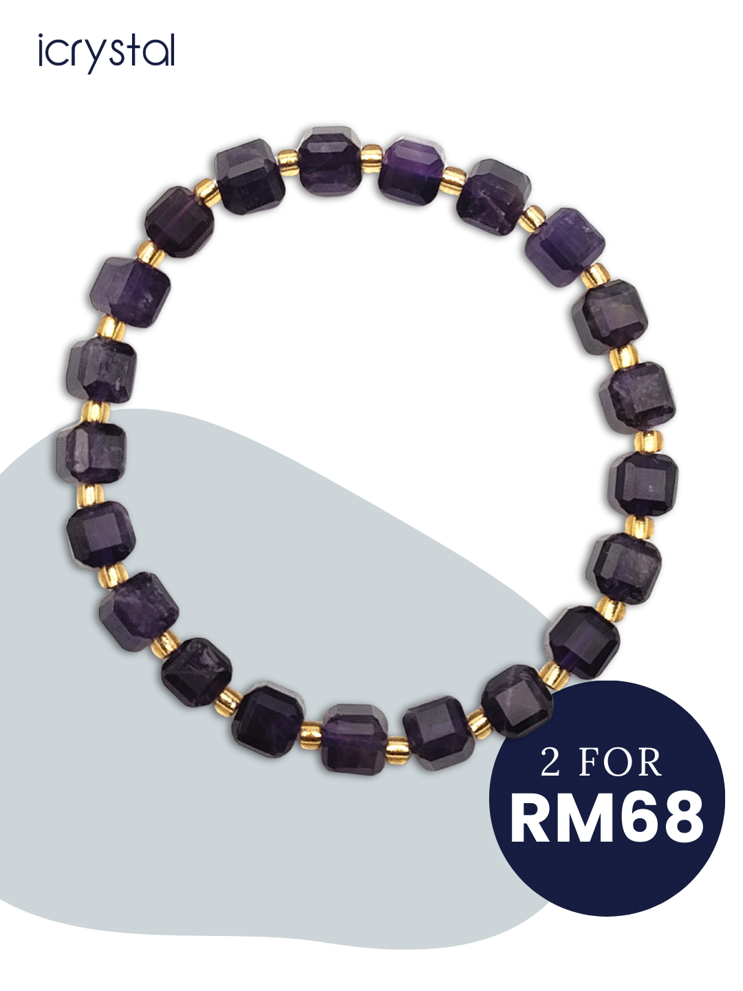 Amethyst Cube Bracelet
