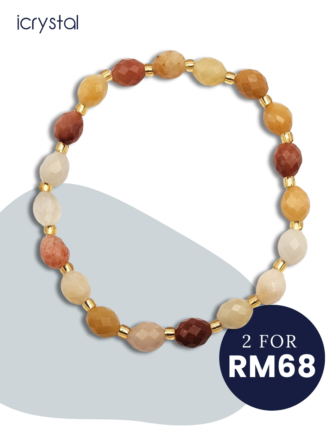 Quartzose Jade Rice Shape Bracelet