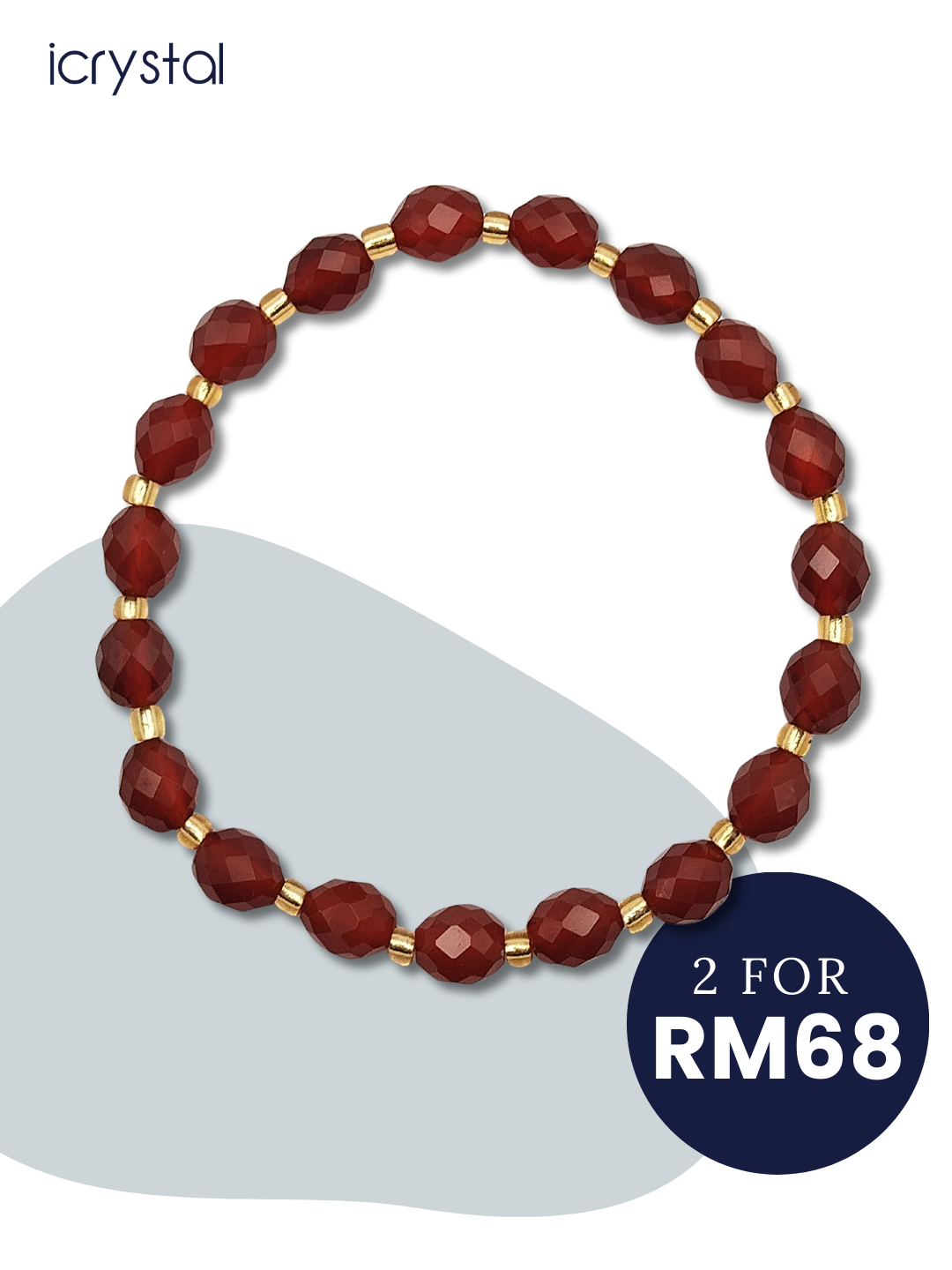 Red Agate Rice Shape Bracelet