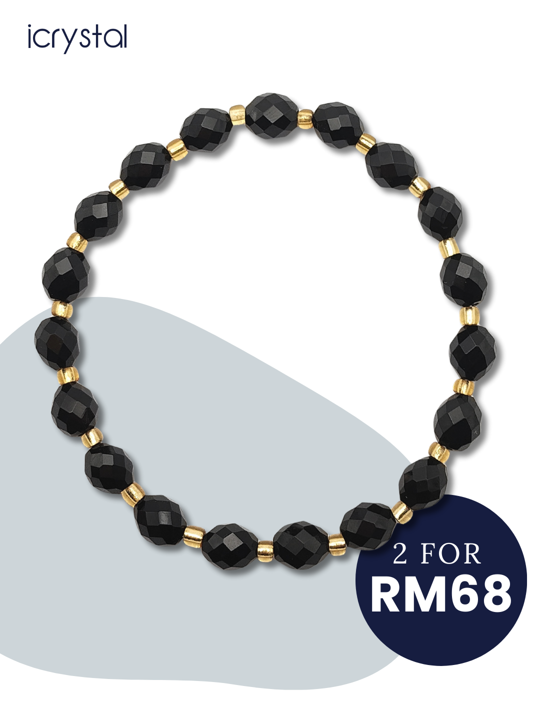 Black Onyx Rice Shape Bracelet