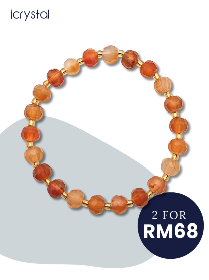 Orange Agate Stacked Cutting Bracelet