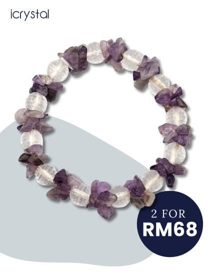 Clear Quartz Cutting Amethyst Gravel DIY Bracelet