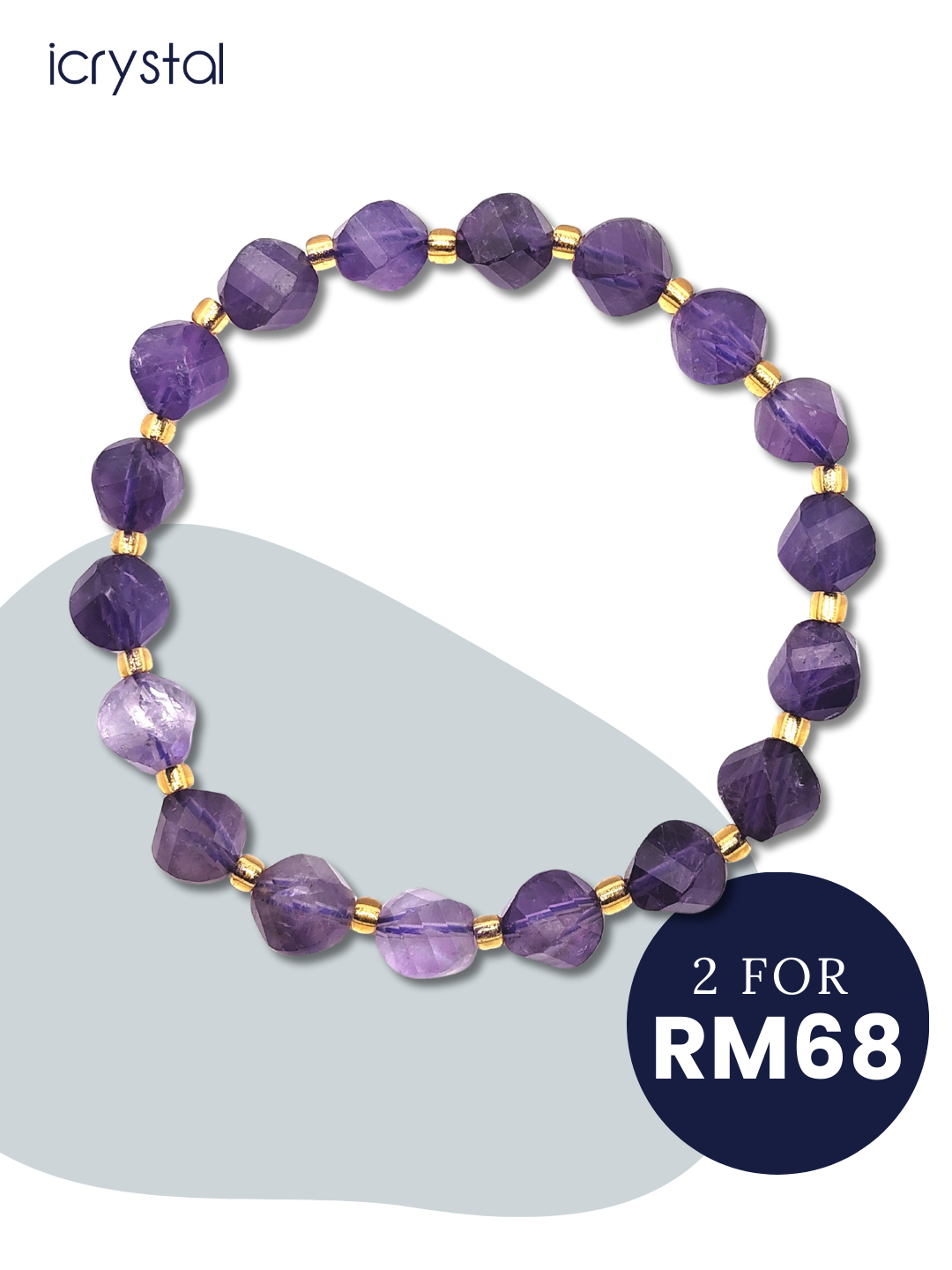 Amethyst S Shape Bracelet