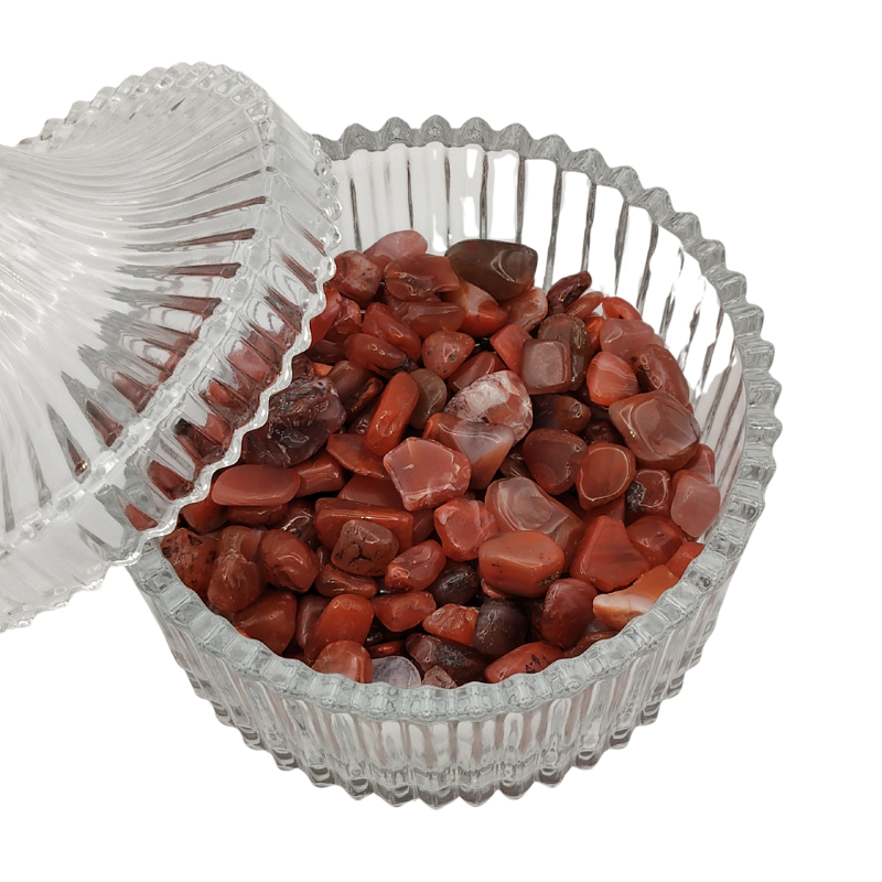 Crystal Canister + Orange Red Agate Chip