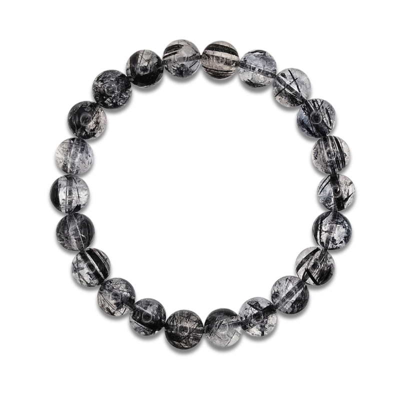 High Grade Black Rutilated Bracelet