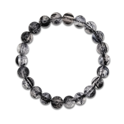 High Grade Black Rutilated Bracelet
