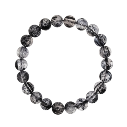 High Grade Black Rutilated Bracelet