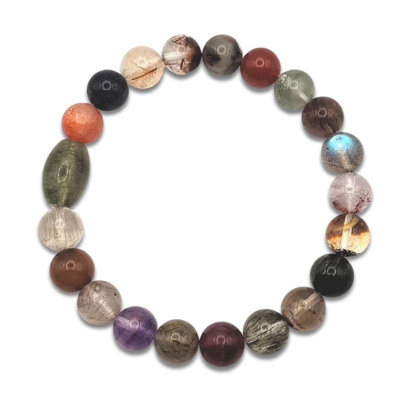 Mix Rutilated With Drum Design Bracelet