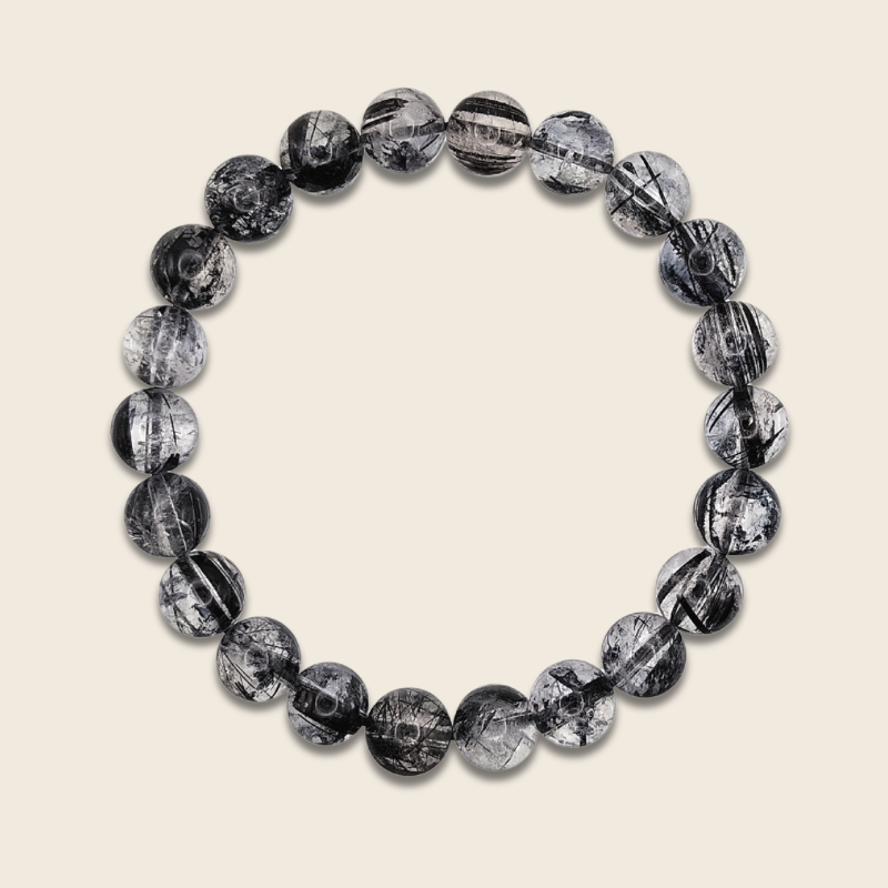 High Grade Black Rutilated Bracelet