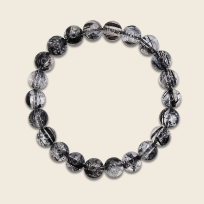High Grade Black Rutilated Bracelet